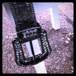 Swarovski black leather studded BELT